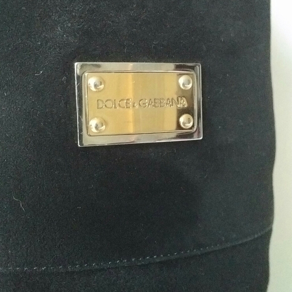 DOLCE + GABBANA - luxe silky soft black suede logo - Picture 2 of 12